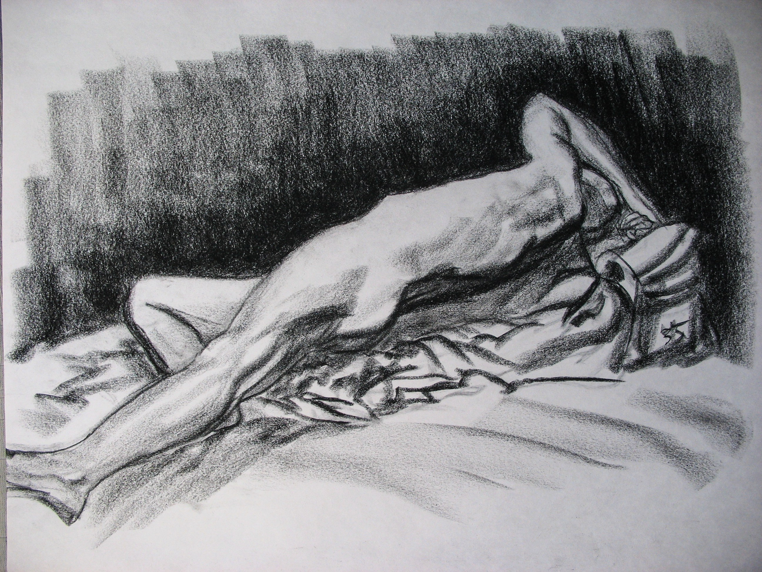 Reclining Figure, Dramatic Light
