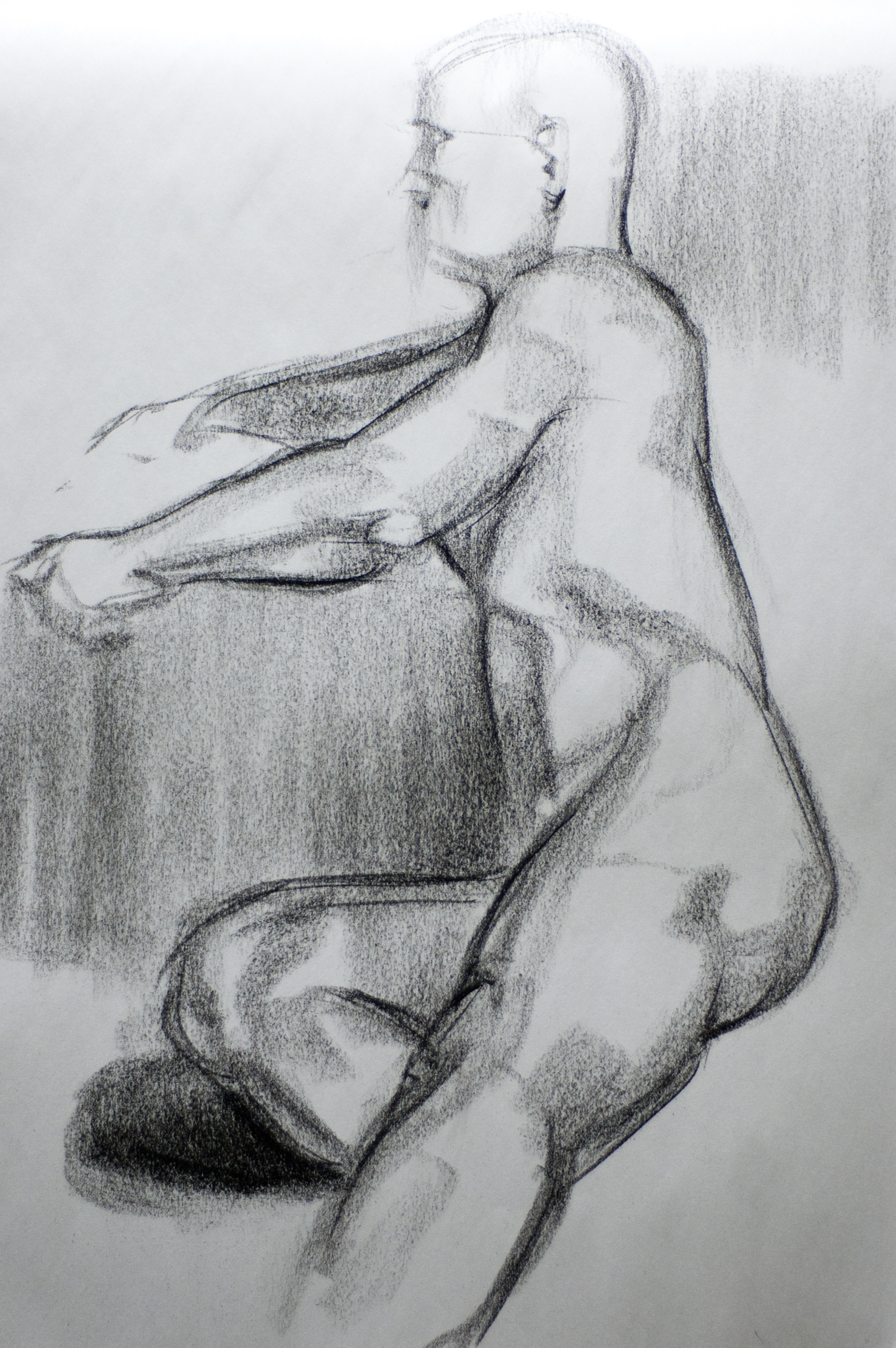 Seated Figure, Rear View
