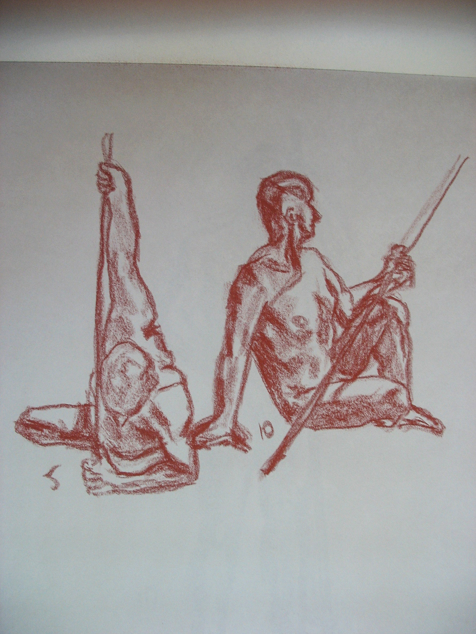 Figure Studies with Pole, No. 2